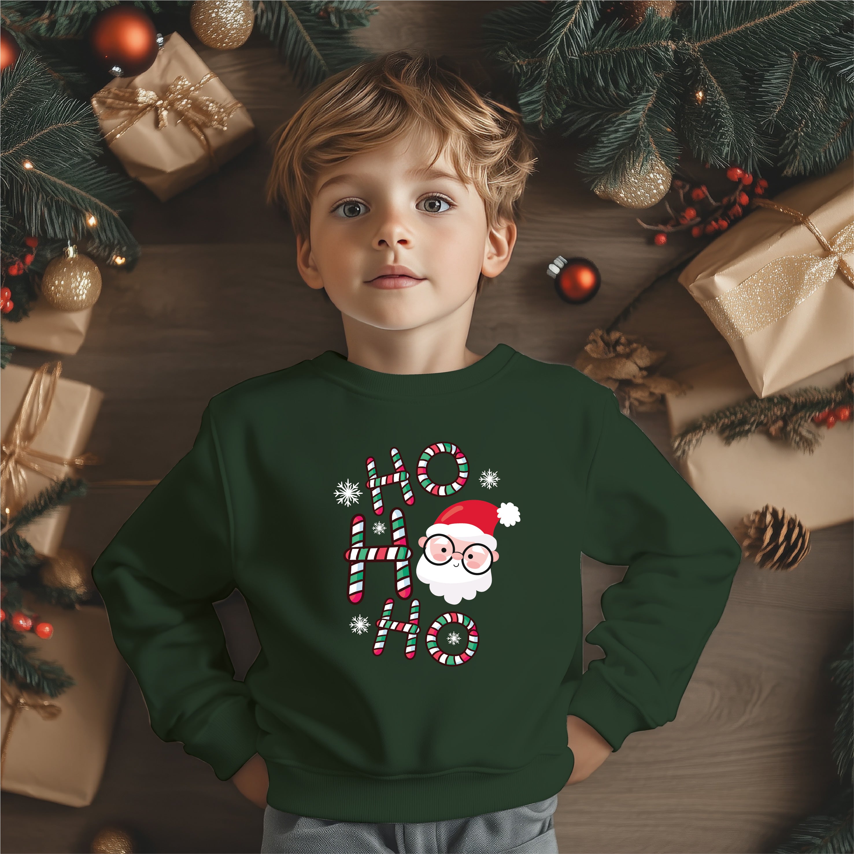 Camisola Natal Pai Natal HoHoHo personalizada verde - Clássico festivo - D-Arte